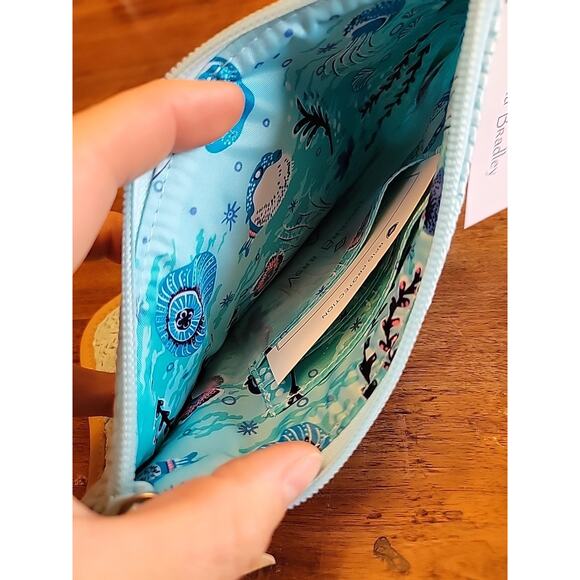 Vera Bradley Straw Wristlet Mint Straw Rare New Turtle - Picture 7 of 8